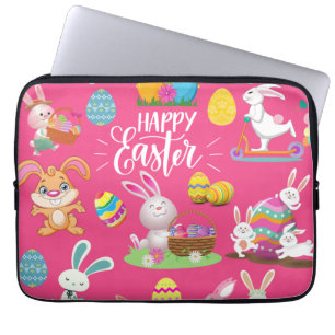 Frohe Ostern, sonnige Wünsche und farbenfrohe Eier Laptopschutzhülle