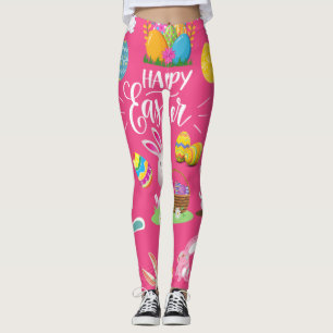 Frohe Ostern, sonnige Wünsche und farbenfrohe Eier Leggings
