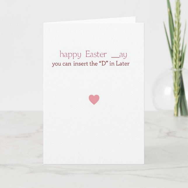 Frohe Ostern später Karte (Vorderseite)
