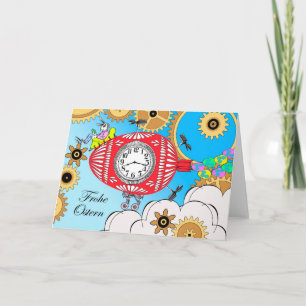 Frohe Ostern, Steampunk Ostern, Vintag Feiertagskarte