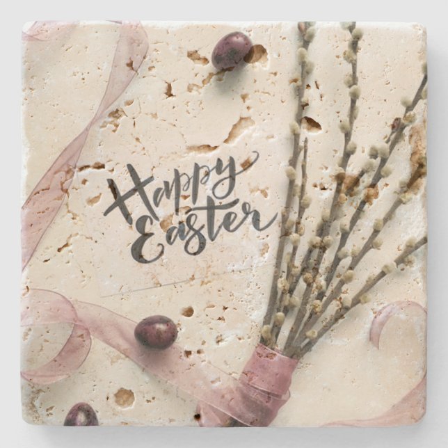 FROHE OSTERN STEINUNTERSETZER (Vorderseite)