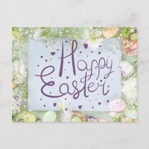Frohe Ostern Süße Aquarell-Frühlingsblumen Postkarte