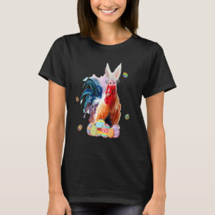 Frohe Ostern Süße Bunte Hase Huhn Blumen E T-Shirt