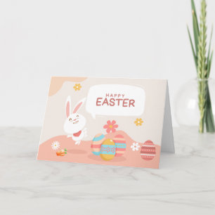 Frohe Ostern Süße Cartoon-Hase Karte