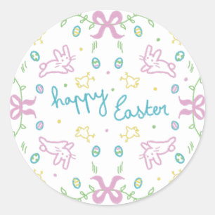 Frohe Ostern Süße Grüße  Runder Aufkleber