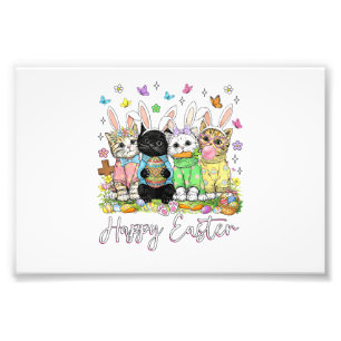 Frohe Ostern Süße Katzenliebhaber-Hase Ostertag Fr Fotodruck