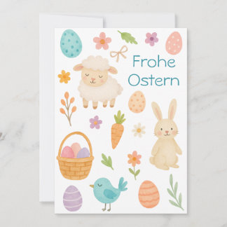 Frohe Ostern- süße Ostermotive- pastell Feiertagskarte