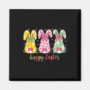 Frohe Ostern Süße Rosa Kokette Schleife Blumenhase Magnet
