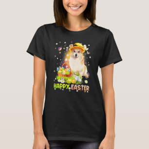 Frohe Ostern Süßer Hase Hund Corgi Eier Korb Hund T-Shirt