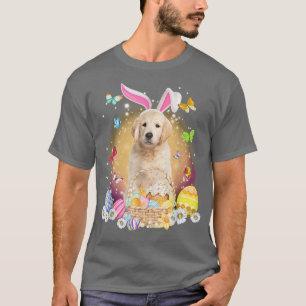 Frohe Ostern Süßer Hase Hund Golden Retriever Eier T-Shirt