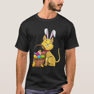 Frohe Ostern Süßer Hase Katze Eier Korb Männer Fra T-Shirt