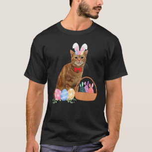 Frohe Ostern Süßer Hase Katze Eier Korb Männer Fra T-Shirt