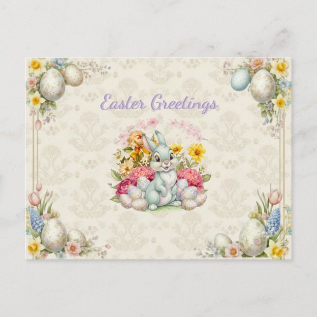 Frohe Ostern Süßer Hase Postkarte (Vorderseite)