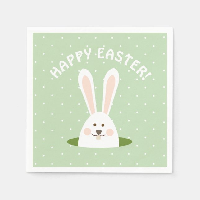 Frohe Ostern Süßer Hase Serviette (Vorderseite)