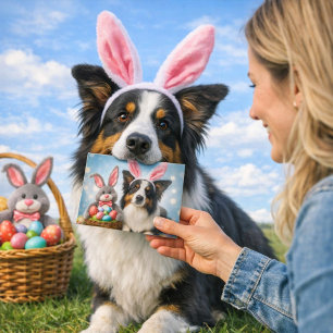 Frohe Ostern Süßer Hund Urlaubsgruß Karte