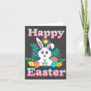 Frohe Ostern Süßer Osterhase Eierjagd Bunt G Karte