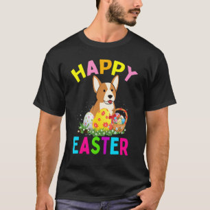 Frohe Ostern Süßer Welsh Corgi Hund Ostereier Und T-Shirt