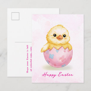 Frohe Ostern Süßes Babyküken Wasserfarben Grußkart Postkarte