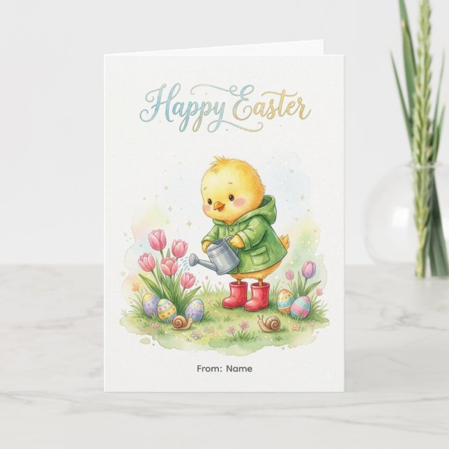 Frohe Ostern Süßes Küken Frühling Karte (Vorderseite)