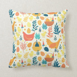 Frohe Ostern Süßes Vintage-Huhn Kissen