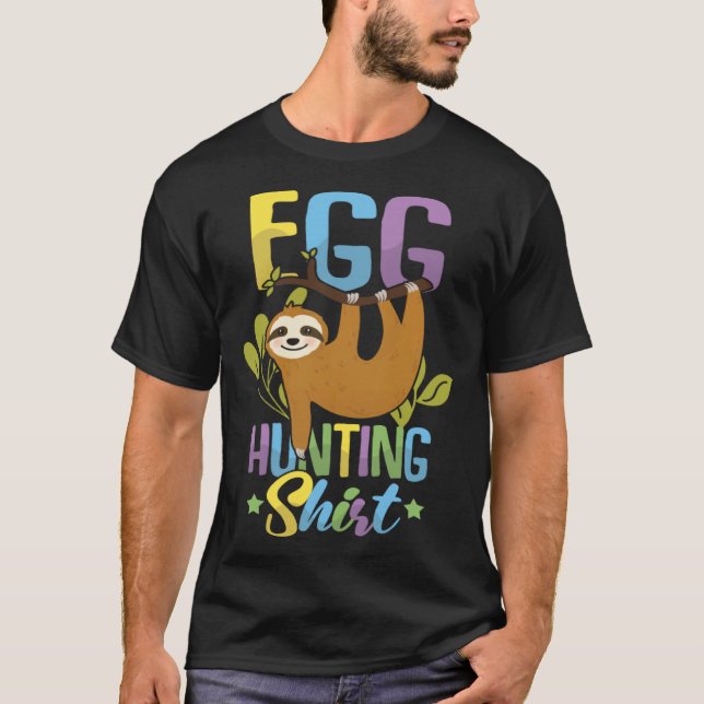 Frohe Ostern T-Shirt Tired Sloth Funny Easter (Vorderseite)