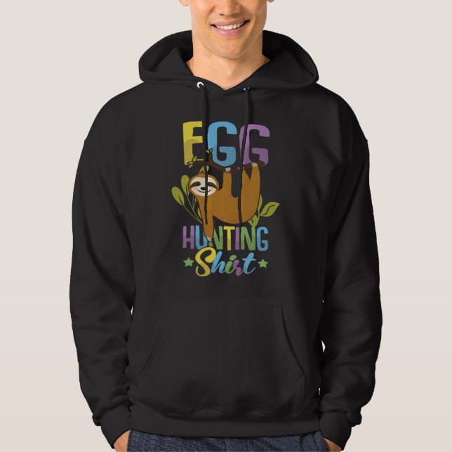 Frohe Ostern T-Shirt Tired Sloth Funny Easter Hoodie (Vorderseite)