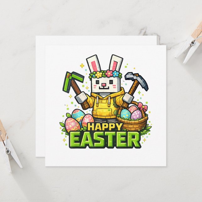 Frohe Ostern Tag Hase Ei Gamer Video  (Vorderseite/Rückseite Beispiel)