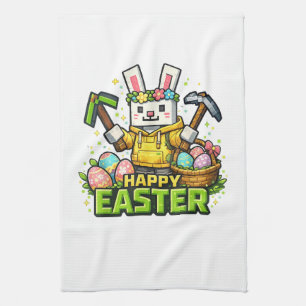 Frohe Ostern Tag Hase Ei Gamer Video  Geschirrtuch