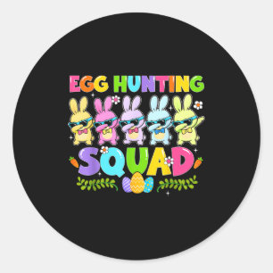 Frohe Ostern Tag Hase Ei Jagd Team Junge Mädchen Runder Aufkleber