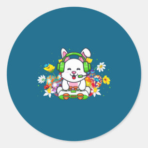 Frohe Ostern Tag Hase Ei Jungen Mädchen Kinder Gam Runder Aufkleber