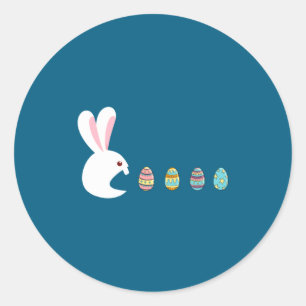 Frohe Ostern Tag Hase Ei Jungen Mädchen Kinder Ost Runder Aufkleber