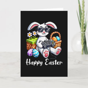 Frohe Ostern Tag Hase Ei Videospiel Kinder Männer Karte