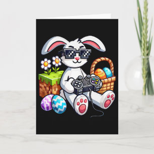 Frohe Ostern Tag Hase Ei Videospiel Männer Jungen Karte