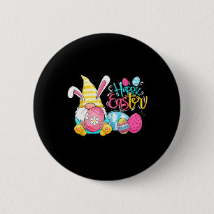 Frohe Ostern Tag Hase Frühling Gnom Osterei Junge Button