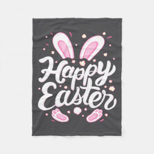 Frohe Ostern Tag Hase Kaninchen Frühling Grafik Fü Fleecedecke