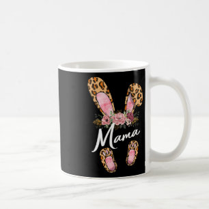 Frohe Ostern Tag Leopard Blumen Mama Kaninchen Ohr Kaffeetasse