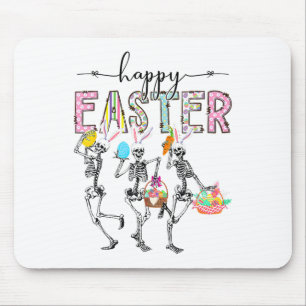 Frohe Ostern Tag Skelett Hase Ei Jungen Mädchen Mousepad