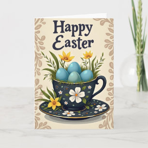 Frohe Ostern Teetasse Frühling Karte