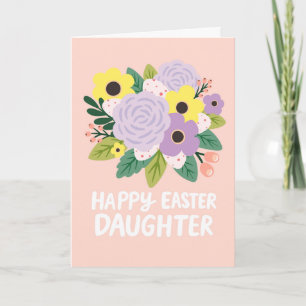 Frohe Ostern Tochter Pastell Blumen Eier Strauß Karte