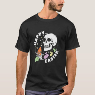 Frohe Ostern Totenkopf Karotte Hase Stimmung T-Shirt