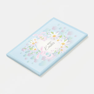 Frohe Ostern-Trendy-Hase-Blumen Post-it Klebezettel