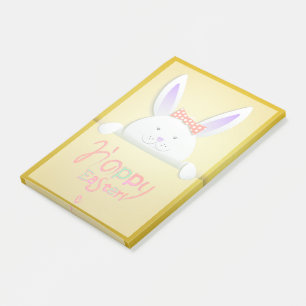 Frohe Ostern-Trendy-Hasen-Blumen Post-it Klebezettel