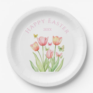 Frohe Ostern Tulpe Pappteller