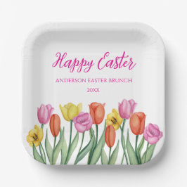 Frohe Ostern Tulpe Pappteller