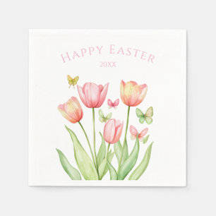 Frohe Ostern Tulpe Serviette