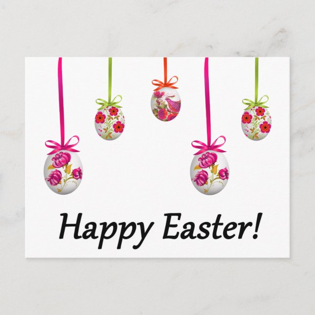 Frohe Ostern! (Ukrainisch-inspiriert) Postkarte (Vorderseite)