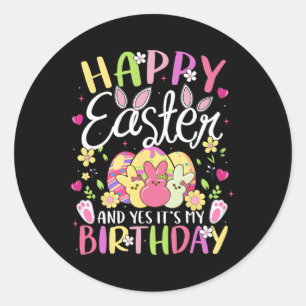 Frohe Ostern Und Ja Es Ist Mein Geburtstag Bunny E Runder Aufkleber