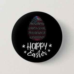Frohe Ostern und Ostern Ei mit amerikanischer Flag Button