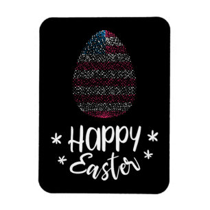 Frohe Ostern und Ostern Ei mit amerikanischer Flag Magnet