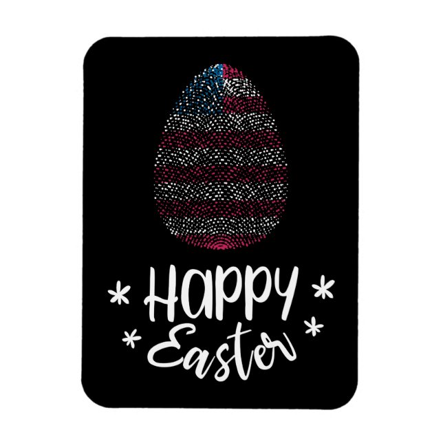 Frohe Ostern und Ostern Ei mit amerikanischer Flag Magnet (Vertikal)